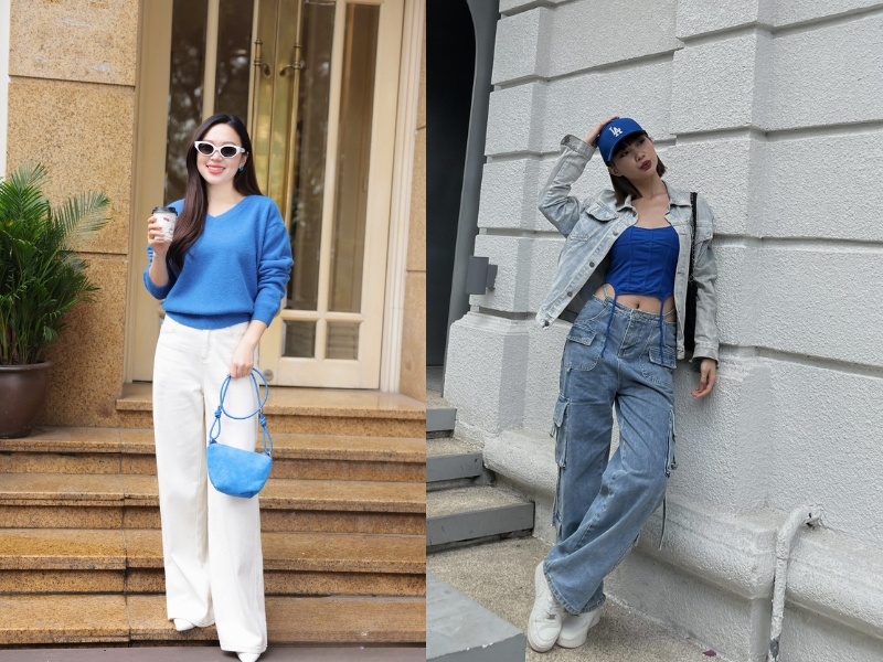 màu xanh coban phối với màu gì