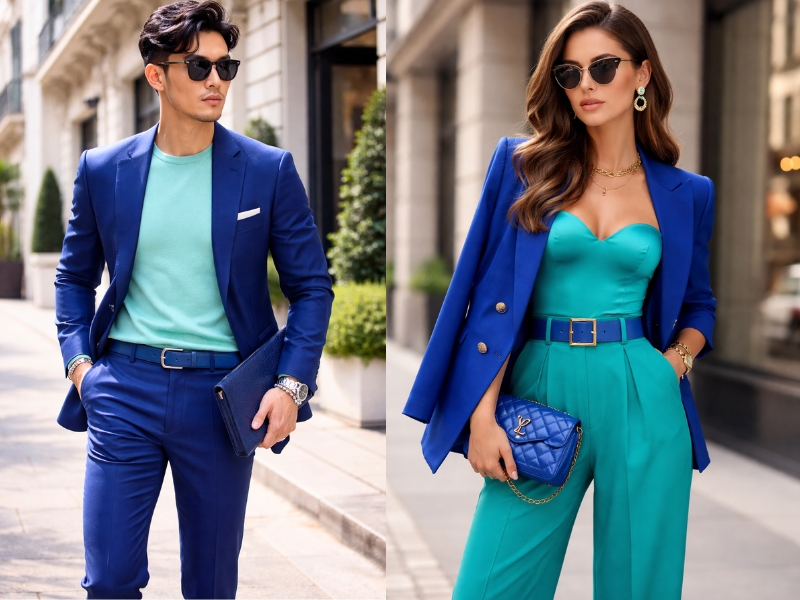 màu xanh cô ban kết hợp với màu gì