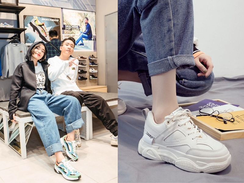 phối giày với quần jean nữ