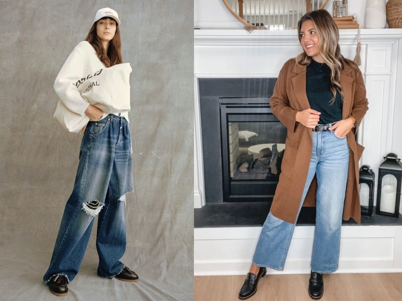 phối giày với quần jean nữ