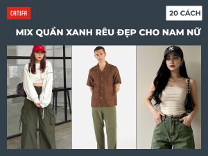 quần xanh rêu phối áo màu gì