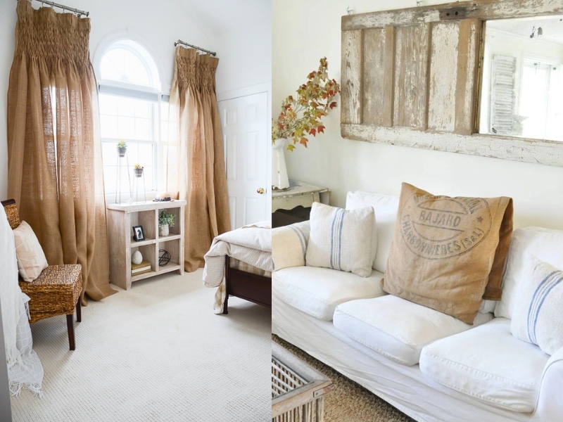 Vải đay trong nội thất