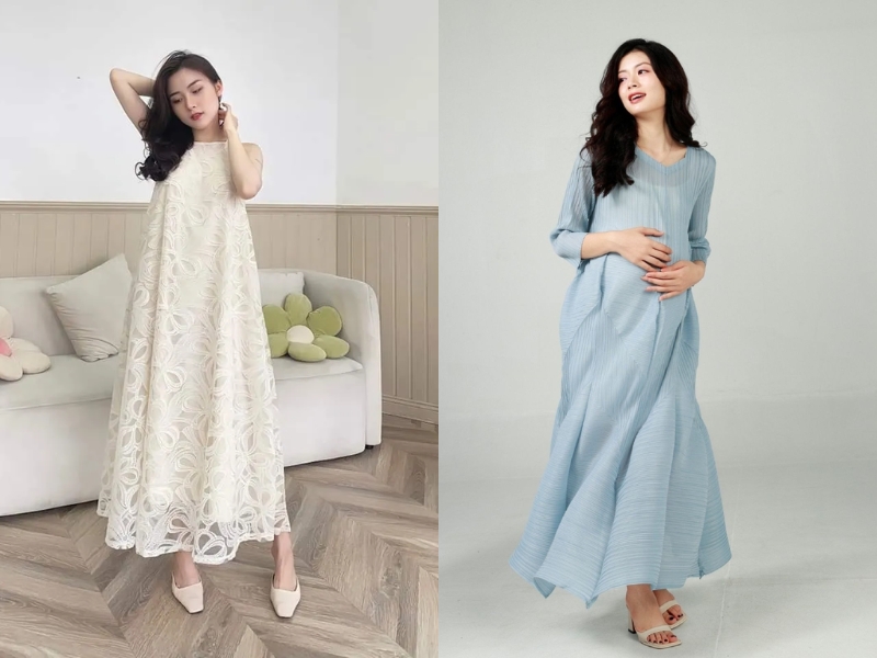 các mẫu váy bầu đẹp mùa hè