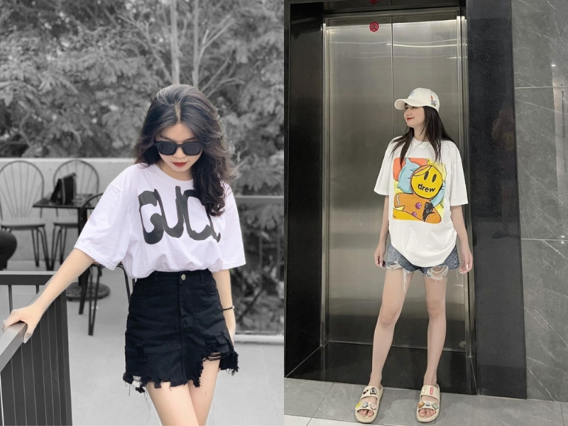cách mix đồ với quần short cạp cao