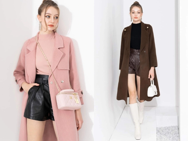 mix đồ với quần short cạp cao