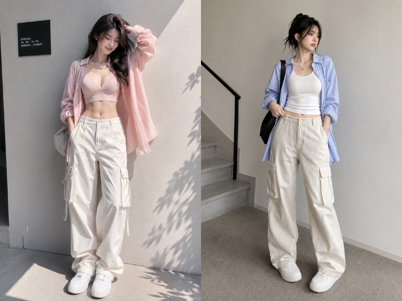 áo sơ mi oversize khoác ngoài nữ