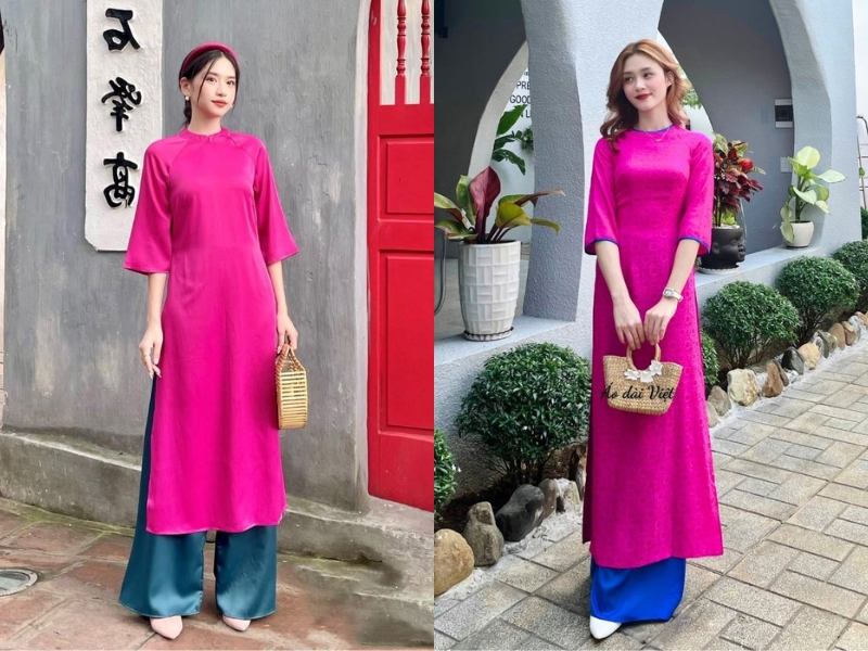 áo dài hồng mặc quần màu gì