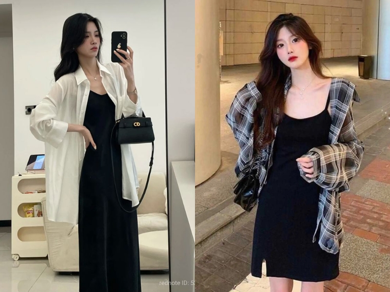 style sơ mi khoác ngoài nữ