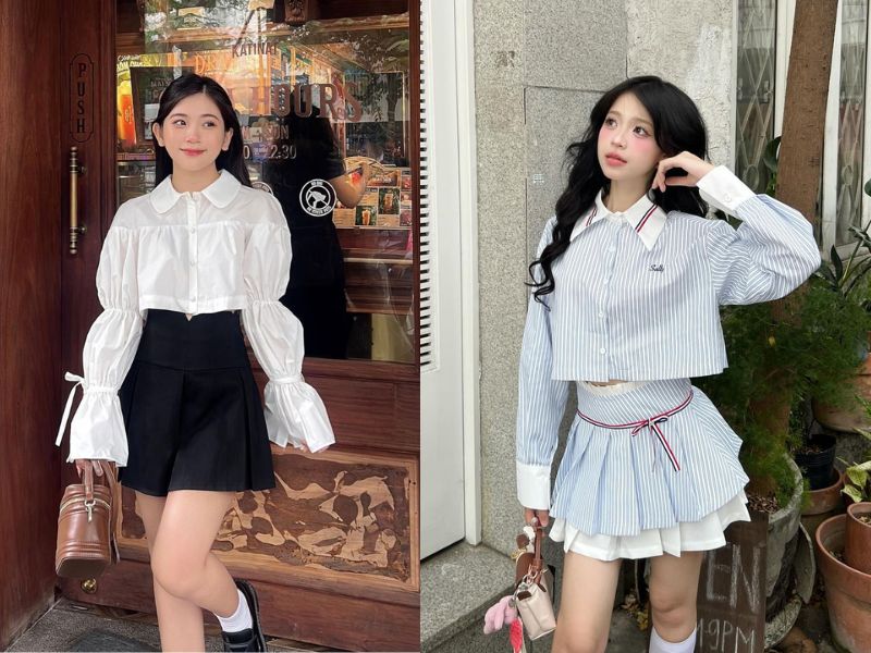 các mẫu áo sơ mi nữ cách điệu đẹp