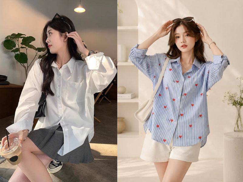 các mẫu áo sơ mi nữ cách điệu đẹp