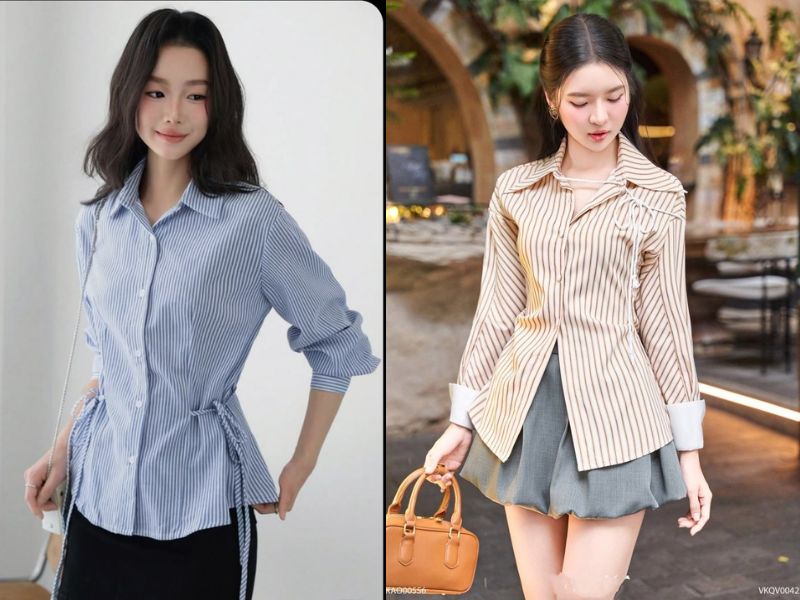 các mẫu áo sơ mi nữ cách điệu đẹp