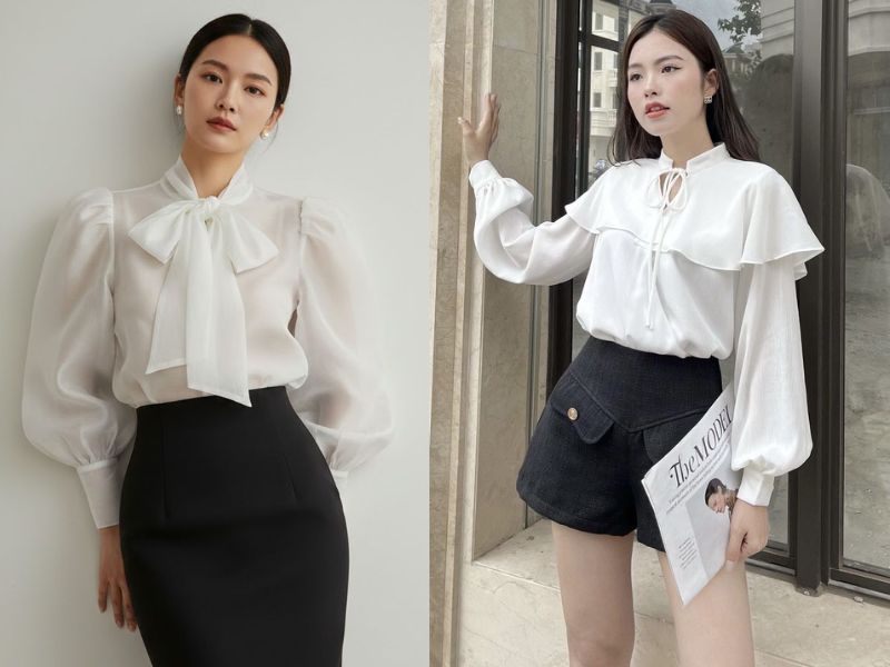 các mẫu áo sơ mi nữ cách điệu đẹp