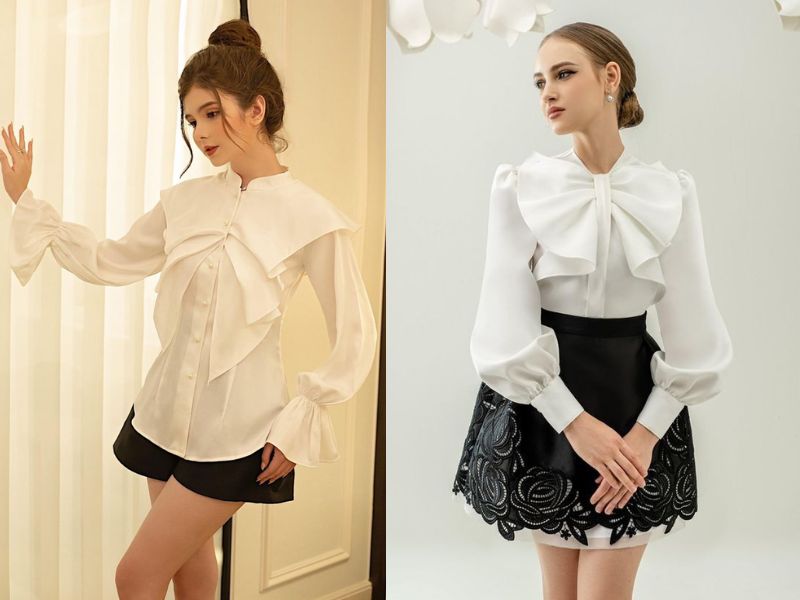 các mẫu áo sơ mi nữ cách điệu đẹp