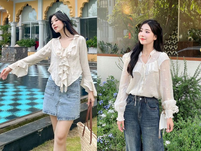 các mẫu áo sơ mi nữ cách điệu đẹp