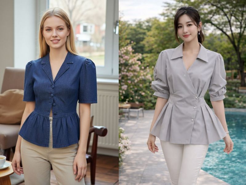 các mẫu áo sơ mi nữ cách điệu đẹp