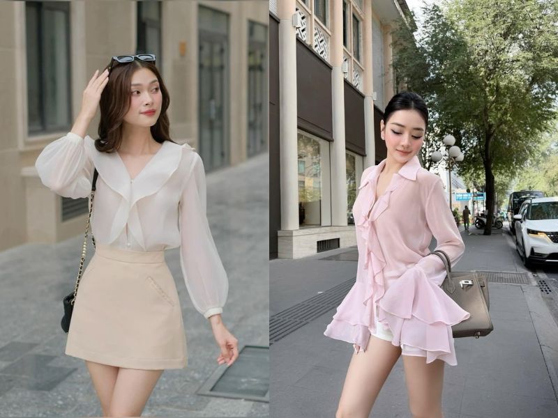 các mẫu áo sơ mi nữ cách điệu đẹp