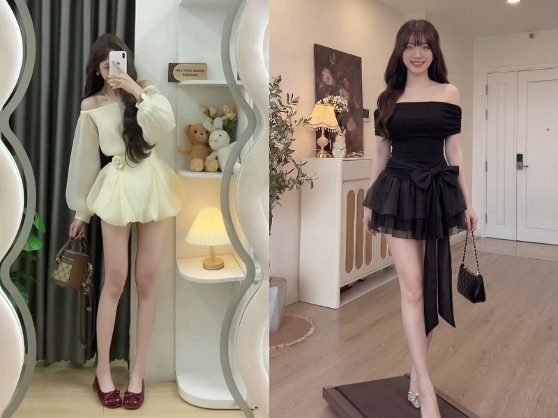 đầm trễ vai