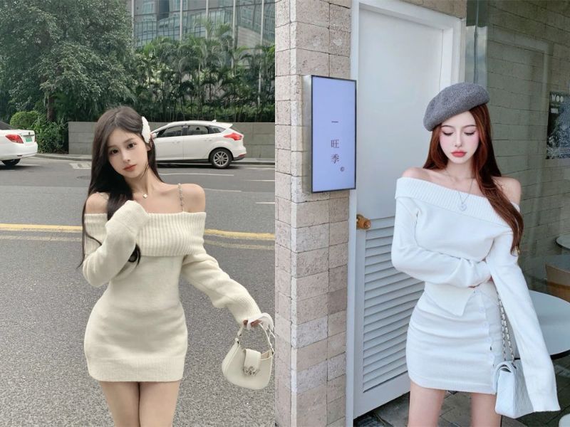 đầm trễ vai