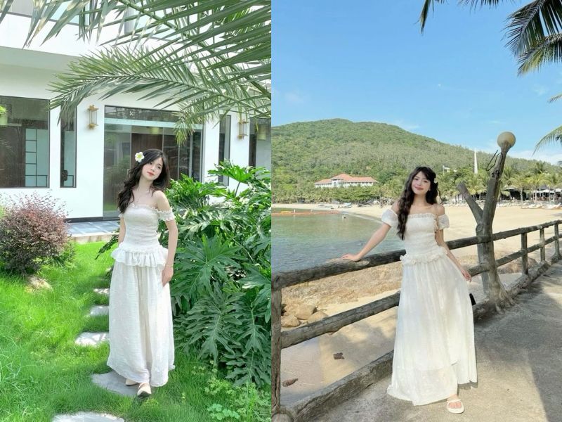 đầm trễ vai