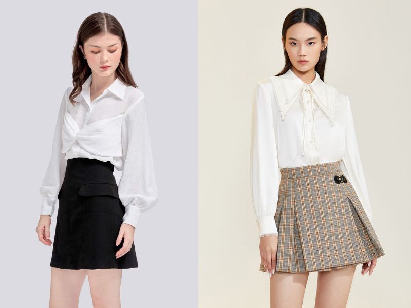 các mẫu áo sơ mi nữ cách điệu đẹp