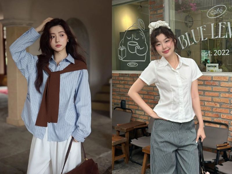 các mẫu áo sơ mi nữ cách điệu đẹp