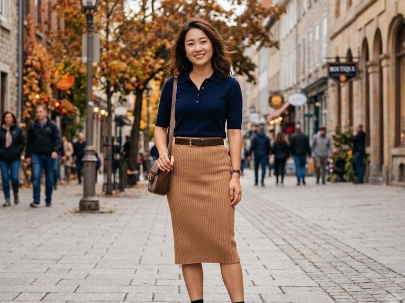 màu xanh da trời phối với váy màu gì