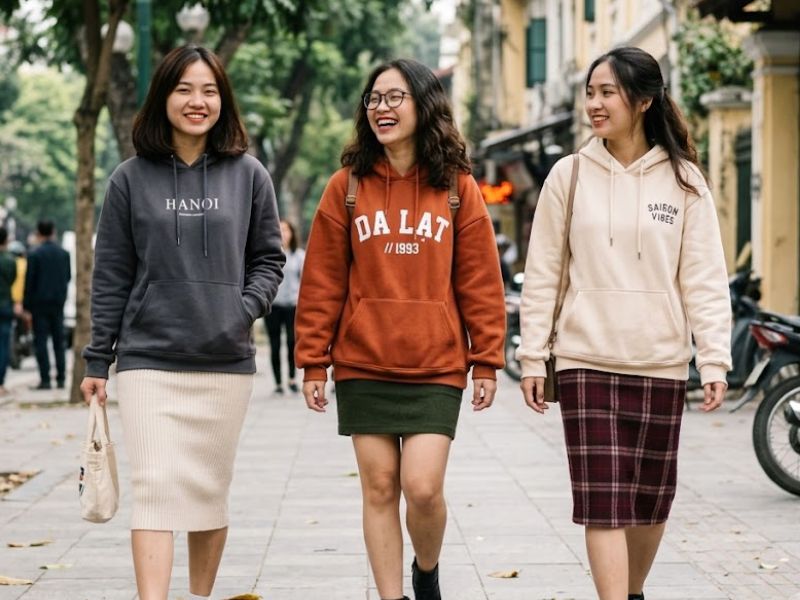 màu xanh da trời phối với váy màu gì