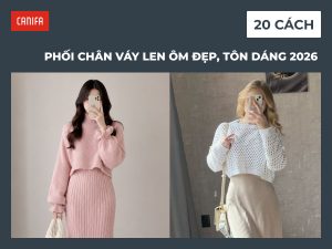 Chân váy len ôm mặc với áo gì