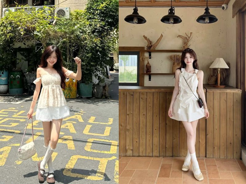 áo kiểu mặc với váy rời