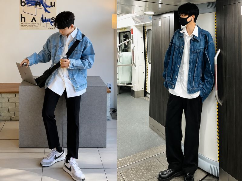phối đồ áo sơ mi trắng nam