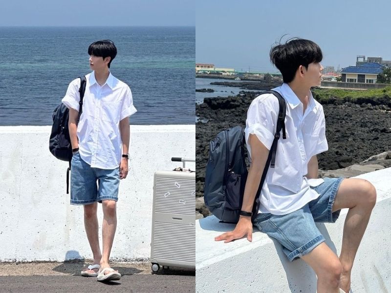 Mặc áo polo kết hợp quần short