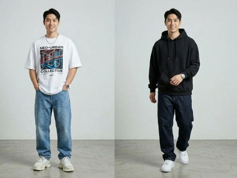 Chọn quần baggy với dáng đùi to