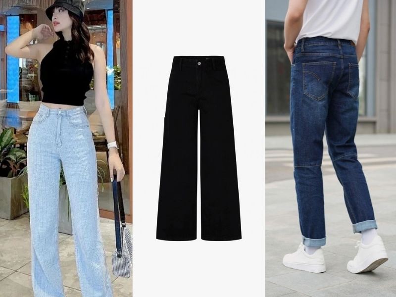 Quần jeans ống đứng định hình phom dáng