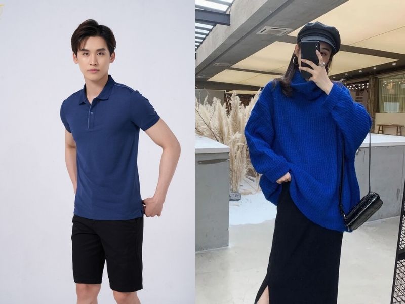 Màu xanh da trời phối với màu gì