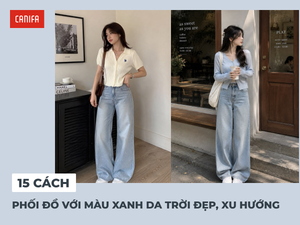 Màu xanh da trời phối với màu gì