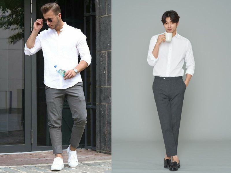 phối đồ áo sơ mi trắng nam