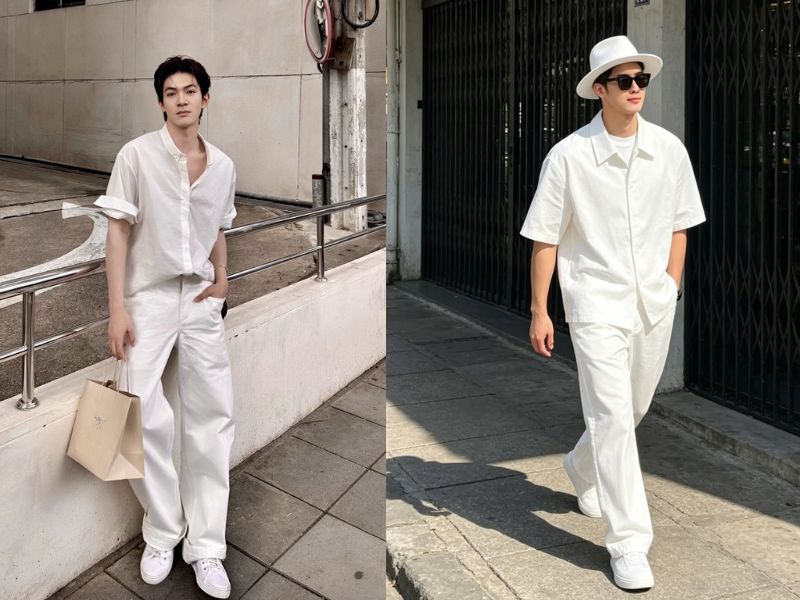 phối đồ áo sơ mi trắng nam