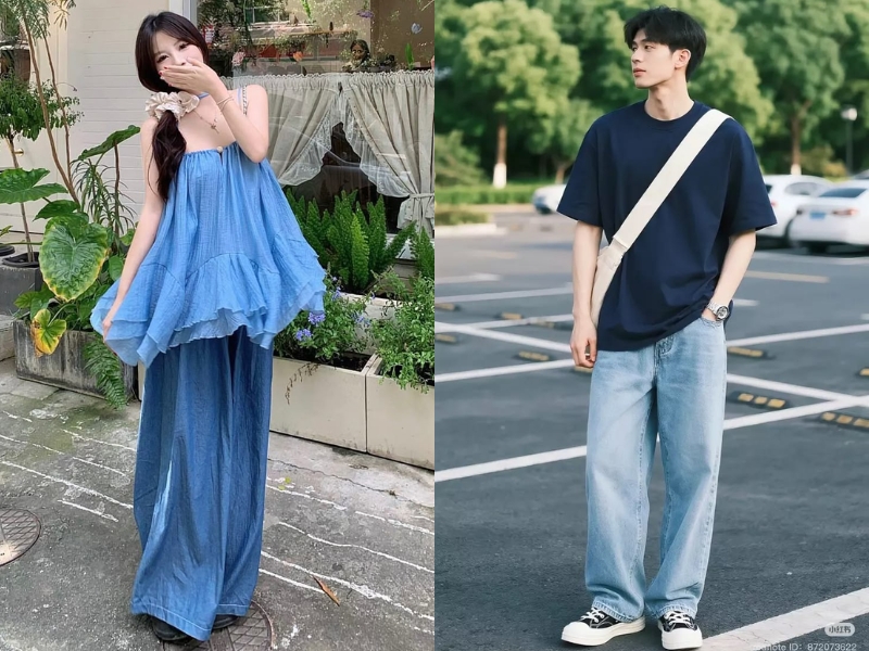 Phối đồ với quần xanh da trời