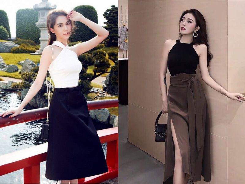 áo len cổ yếm