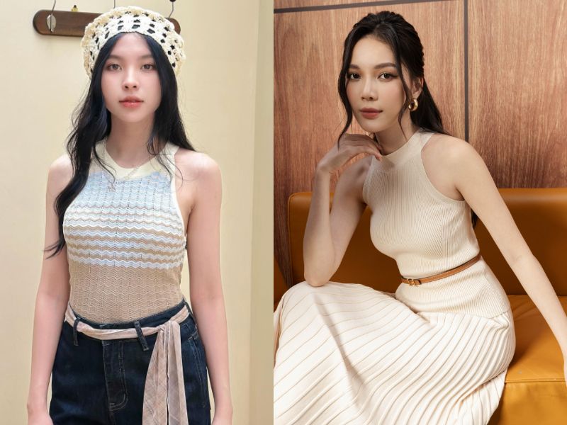 áo len cổ yếm