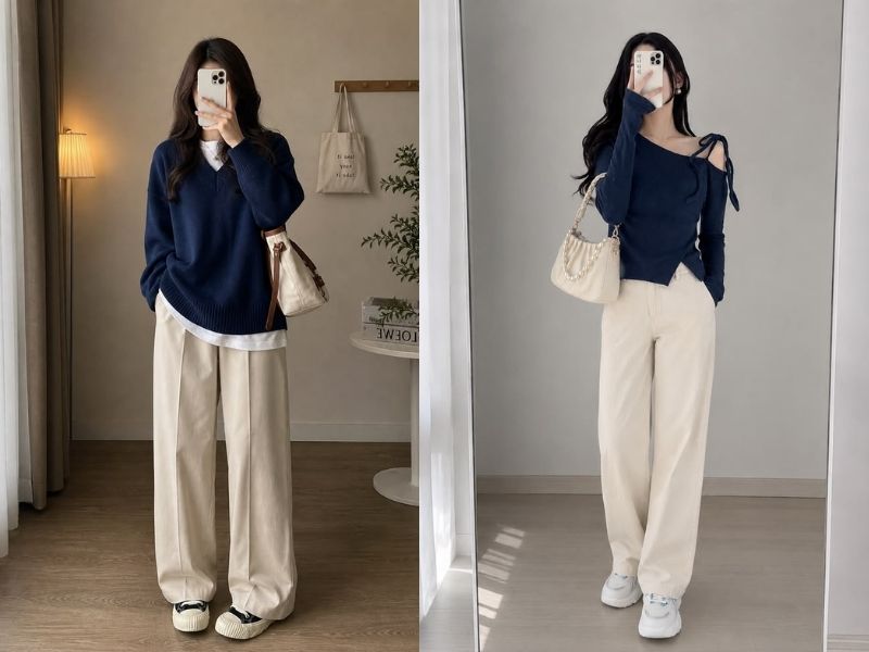 màu xanh dương phối với màu gì