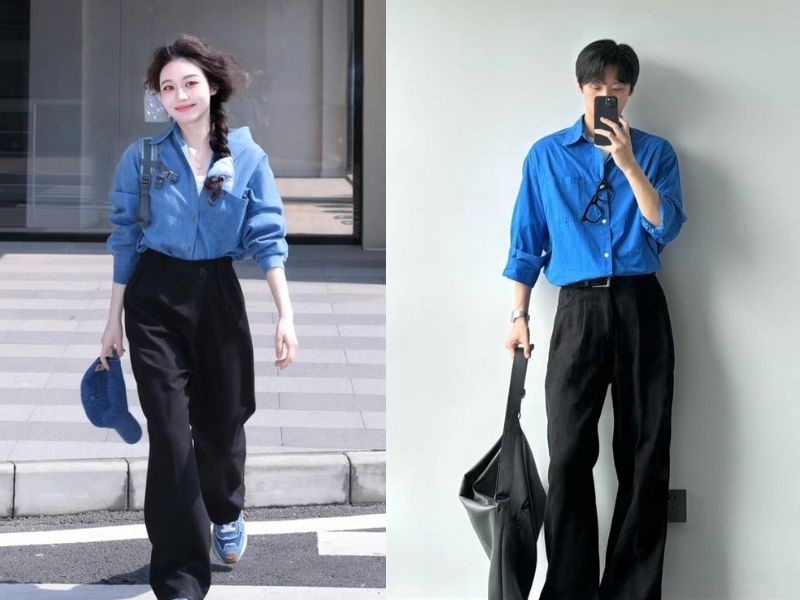 màu xanh dương phối với màu gì
