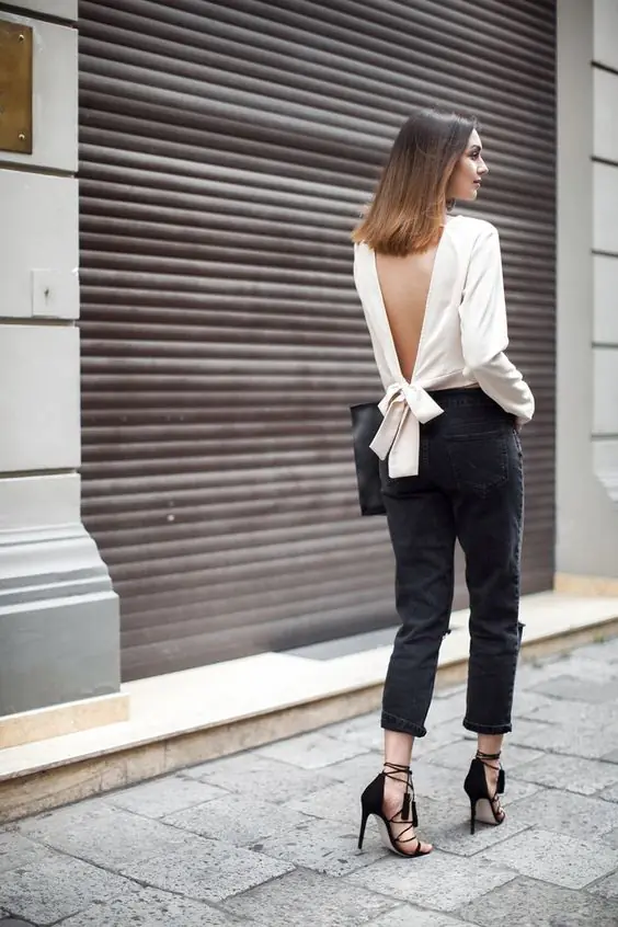 bí quyết mặc áo hở lưng đẹp
