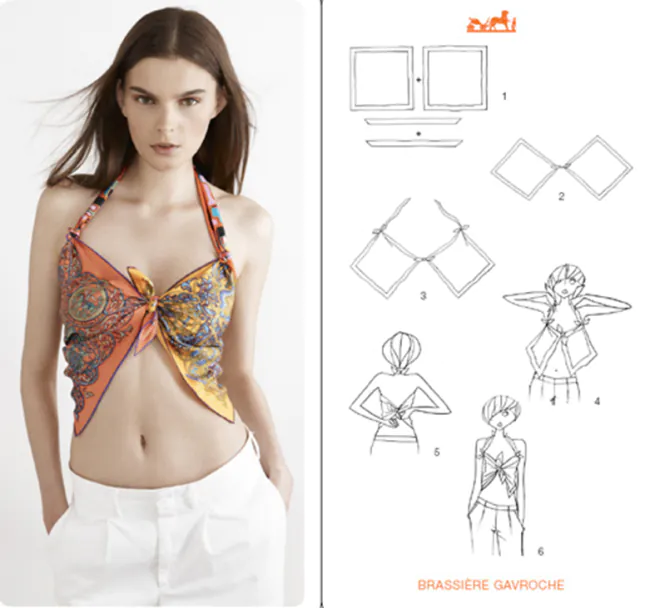 Cách quấn khăn thành áo bikini