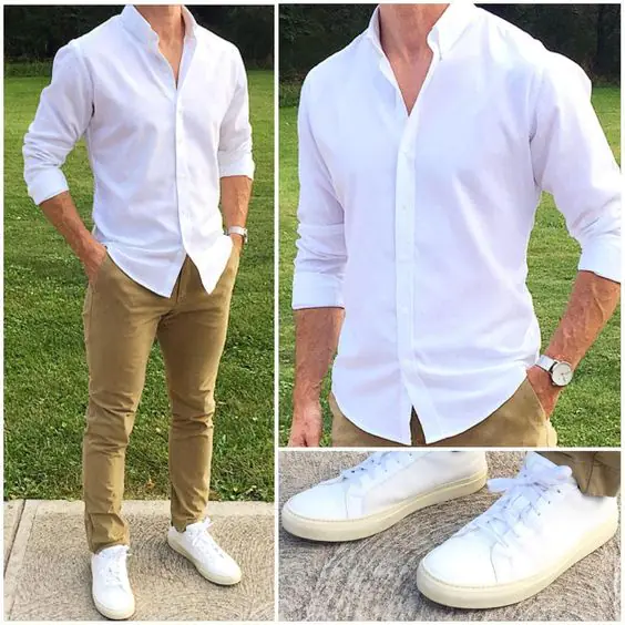 lựa chọn mix đồ áo sơ mi trắng