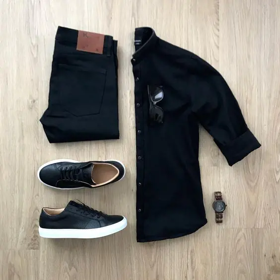 Lựa chọn mix áo sơ mi đen