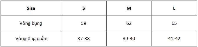 size quần lót nữ canifa