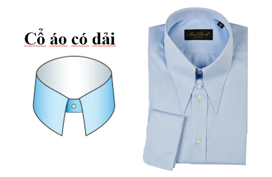 cổ áo sơ mi có dải