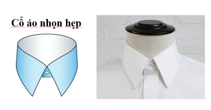 cổ áo sơ mi nhọn hẹp - cổ đức