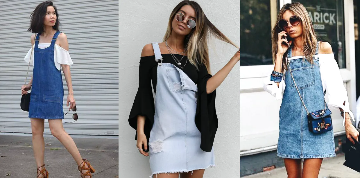 Váy yếm mặc với áo gì